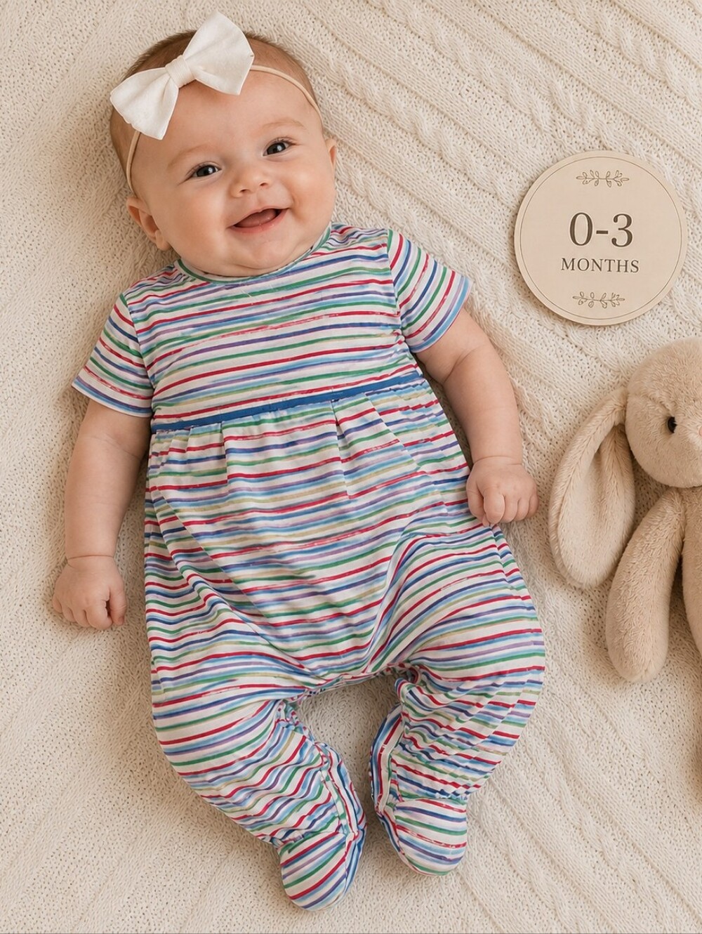 The Beaufort Bonnet Company Bradford Romper 0-3M NWT Striped Baby Outfit